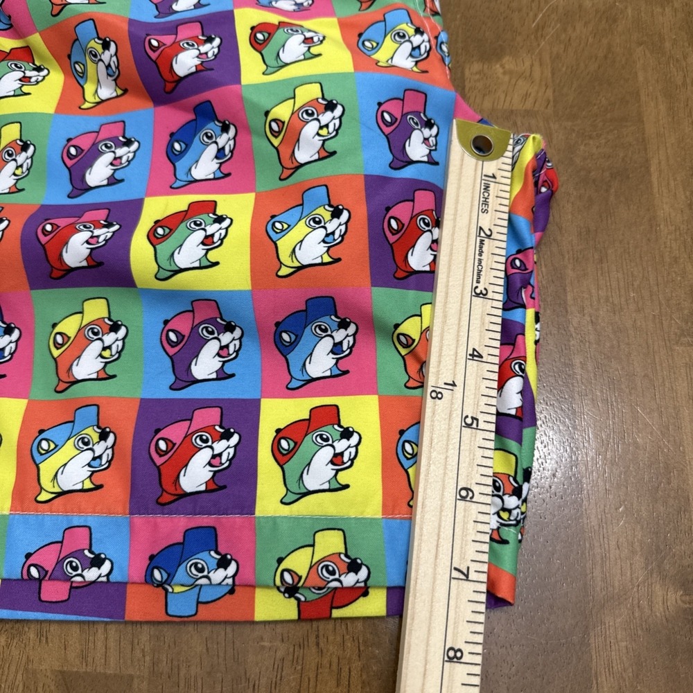 Buc-ees beaver swim trunks men's XL colorful checkered retro brief lined novelty - Picture 9 of 11